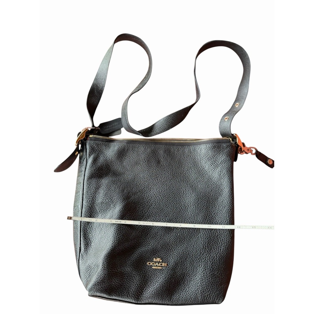 COACH Val Duffle Shoulder Bag logo Shoulder Bag leather Black C2818 Women